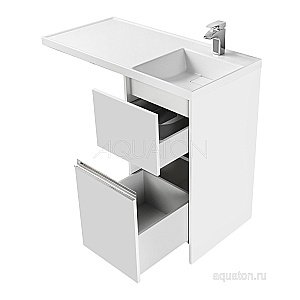 Тумба с раковиной Акватон Лондри 105 белая глянцевая для ванной в интернет-магазине Sanbest