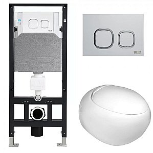 Унитаз с инсталляцией WeltWasser AMBERG 506 + JECKENBACH 004 GL-WT + AMBERG RD-MT CR купить в интернет-магазине Sanbest