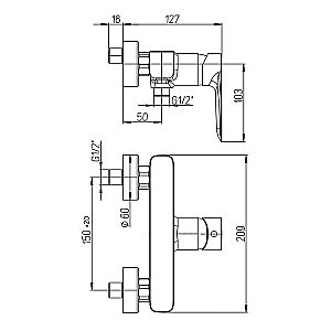 Смеситель для душа PAINI Nove 09YO511 черный купить в интернет-магазине сантехники Sanbest