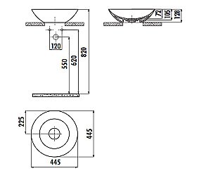 Раковина Creavit Foglia 44,5 FG145-0000 белая купить в интернет-магазине Sanbest