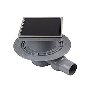 Душевой трап PESTAN Confluo Standard Black Glass 1 15x15 с рамкой купить в интернет-магазине Sanbest