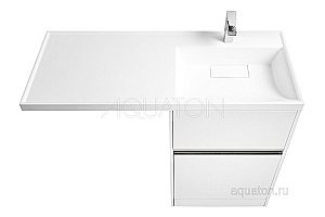 Тумба с раковиной Акватон Лондри 120 белая глянцевая для ванной в интернет-магазине Sanbest