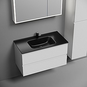 Тумба с раковиной Sancos Folk 90 FL90W белая матовая для ванной в интернет-магазине Sanbest