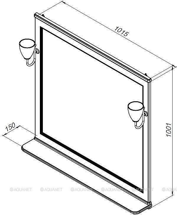 Зеркало Aquanet Валенса 105 белый в ванную от интернет-магазине сантехники Sanbest