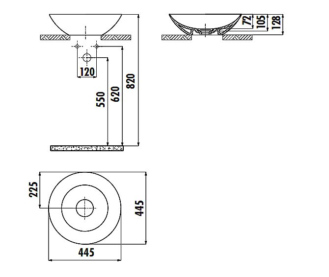 Раковина Creavit Foglia 44,5 FG145-0000 белая купить в интернет-магазине Sanbest