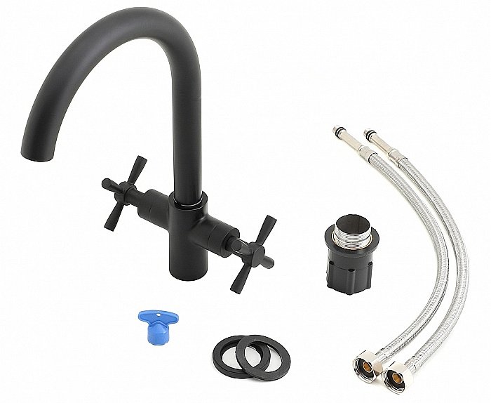 Смеситель для кухни Orange Mia M34-821b черный матовый купить в интернет-магазине сантехники Sanbest