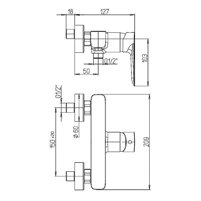 Смеситель для душа PAINI Nove 09YO511 черный купить в интернет-магазине сантехники Sanbest