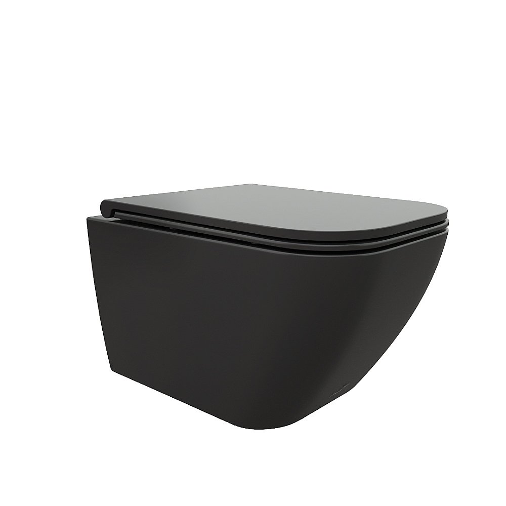 Унитаз подвесной CeruttiSpa MIMI Aria MB 8920 безободковый, с крышкой микролифт, черный матовый купить в интернет-магазине Sanbest