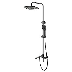 Душевая система Azario Alanti AZ-K2332-1B черная матовая купить в интернет-магазине сантехники Sanbest