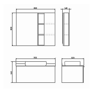 Тумба с раковиной Comforty Милан 90 (T-Y9378) белый глянец для ванной в интернет-магазине Sanbest