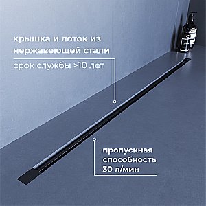 Душевой трап RGW SDR-50B 76215010-04 100 черный купить в интернет-магазине Sanbest