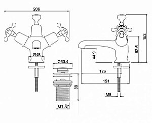 Смеситель для раковины Burlington CL6-QT купить в интернет-магазине сантехники Sanbest