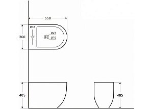Биде напольное Aquanet Cetus-B1 BL-102-FSB купить в интернет-магазине Sanbest