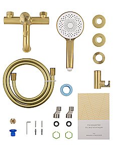 Смеситель для ванны с душем WONZON & WOGHAND TOR, Брашированное золото (WW-88037073-BG) купить в интернет-магазине сантехники Sanbest