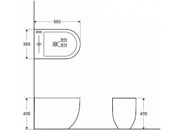 Биде напольное Aquanet Cetus-B1 BL-102-FSB купить в интернет-магазине Sanbest