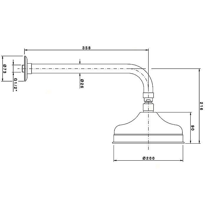 Верхний душ Nicolazzi Doccia 5702CR20 200 хром купить в интернет-магазине сантехники Sanbest