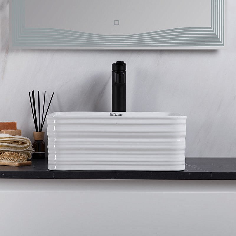 Раковина накладная Belbagno 39,5 BB1421 белая купить в интернет-магазине Sanbest