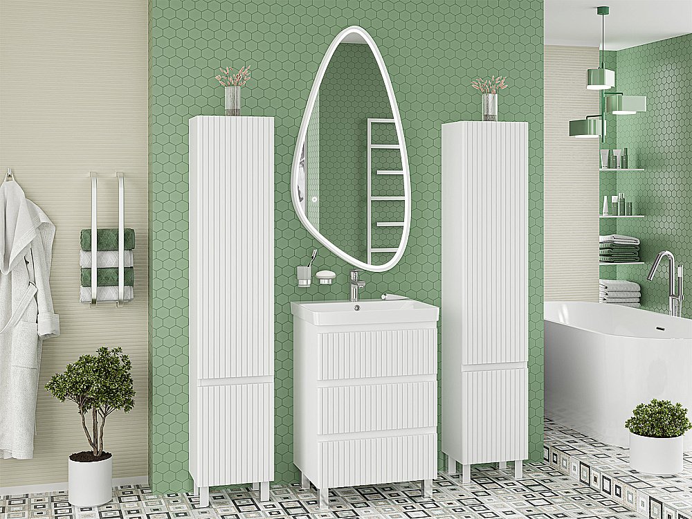 Пенал подвесной Misty Victory 35 VIC-05035-010L белый левый для ванной в интернет-магазине сантехники Sanbest