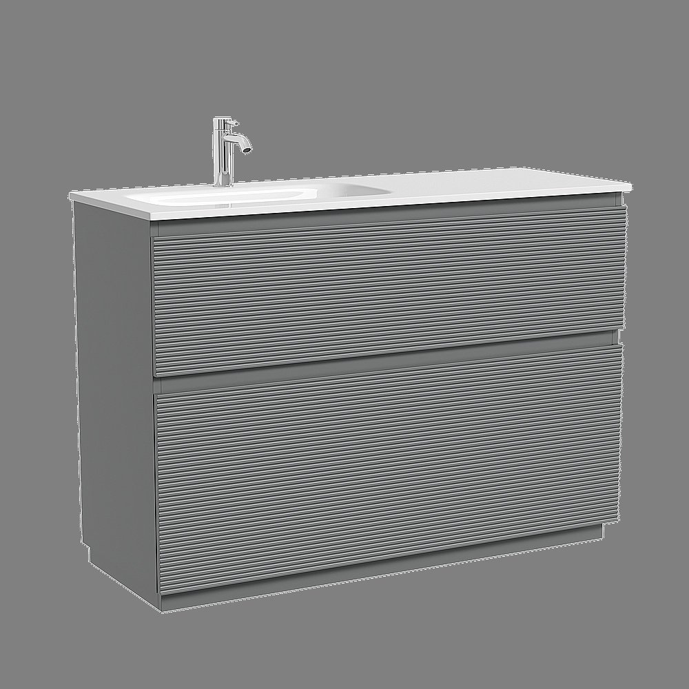 Тумба с раковиной Sancos Folk Floor FL120FLES/FL120FRES Ergraut soft для ванной в интернет-магазине Sanbest