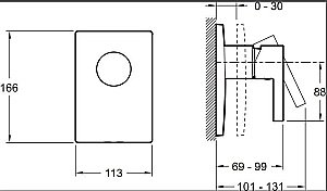 Встраиваемый смеситель для душа Jacob Delafon MODULO E98711-CP купить в интернет-магазине сантехники Sanbest