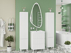 Пенал подвесной Misty Victory 35 VIC-05035-010L белый левый для ванной в интернет-магазине сантехники Sanbest