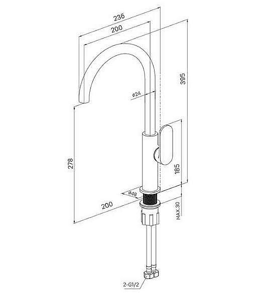 Смеситель для кухни Milardo Meal M01SBJHM05 хром купить в интернет-магазине сантехники Sanbest