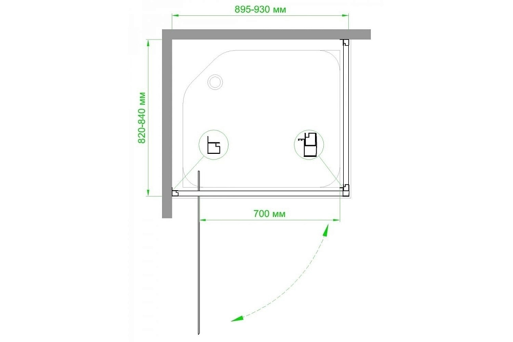 Душевой уголок Royal Bath RB HV-C-CH 90х80 купить в интернет-магазине Sanbest