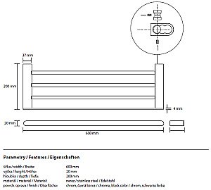 Полка для полотенец Bemeta Galla 108105080 купить в интернет-магазине сантехники Sanbest