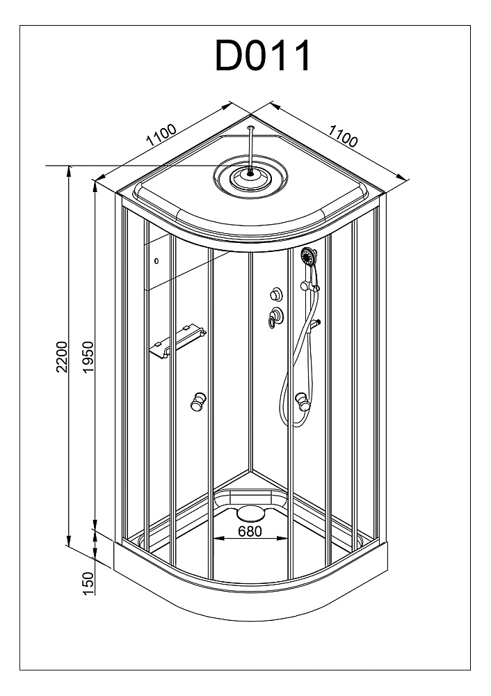 Душевая кабина AvaCan D Серия D011S 110х110 купить в интернет-магазине Sanbest