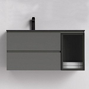 Тумба с раковиной Orans BC-2055 L 100 Dark Grey для ванной в интернет-магазине Sanbest