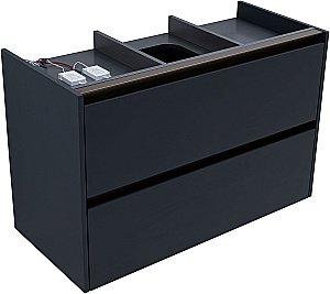 Тумба с раковиной Allen Brau Activity 100 1.34014.AM антрацит матовый/олива брашированная для ванной в интернет-магазине Sanbest