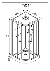 Душевая кабина AvaCan D Серия D011S 110х110 купить в интернет-магазине Sanbest