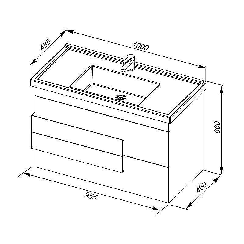 Тумба с раковиной Aquanet Мадейра 100 для ванной в интернет-магазине Sanbest