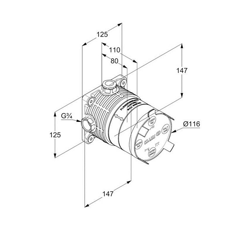 Скрытая часть Kludi FLEXX.BOXX 88011 купить в интернет-магазине сантехники Sanbest
