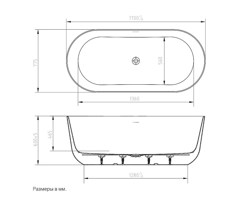 Ванна акриловая Art&Max AM-GENOVA-1700-770 белая купить в интернет-магазине Sanbest