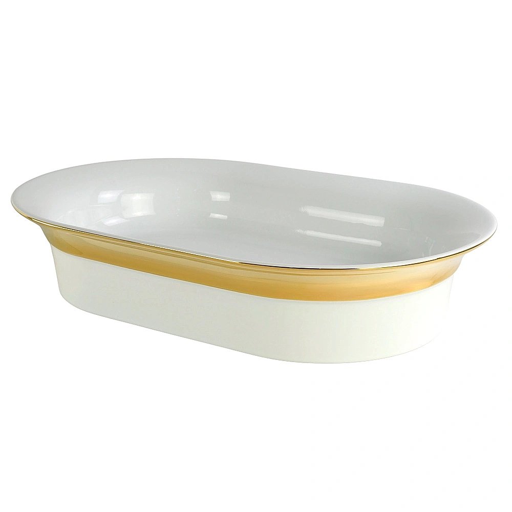 Раковина накладная Migliore MONACO 32078 белая/декор золото купить в интернет-магазине Sanbest