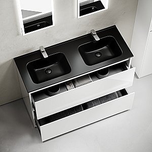 Тумба с раковиной Sancos Libra Floor 120 LB120F-2W белая для ванной в интернет-магазине Sanbest