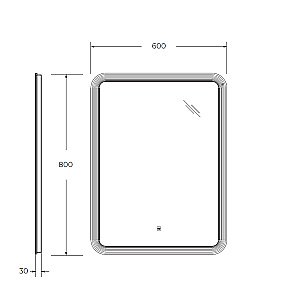 Зеркало с LED подстветкой Cezares DUET CZR-SPC-LED-TCH 60x80 в ванную от интернет-магазине сантехники Sanbest
