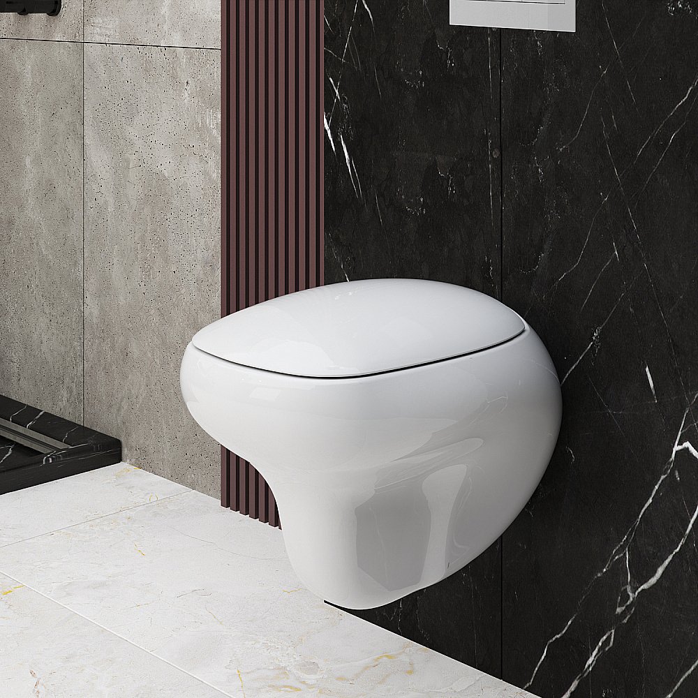 Унитаз подвесной Ambassador Diamond 123T20001R безободковый, белый купить в интернет-магазине Sanbest