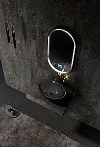 Раковина накладная ABBER Karbon AK2042 50 черная купить в интернет-магазине Sanbest