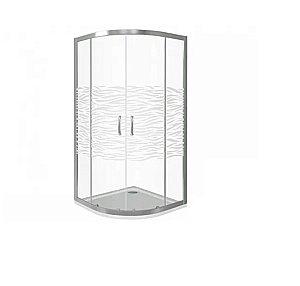Душевой уголок Good Door INFINITY R-100-W-CH ИН00063 стекло прозрачное с рисунком/профиль хром купить в интернет-магазине Sanbest