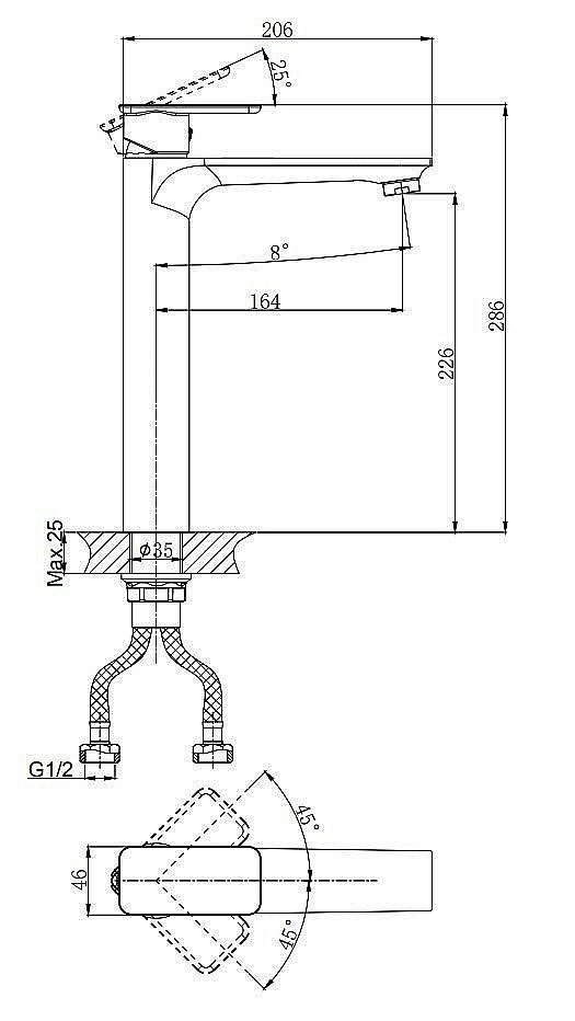 Смеситель для раковины Rush Bruny BR4335-11 купить в интернет-магазине сантехники Sanbest