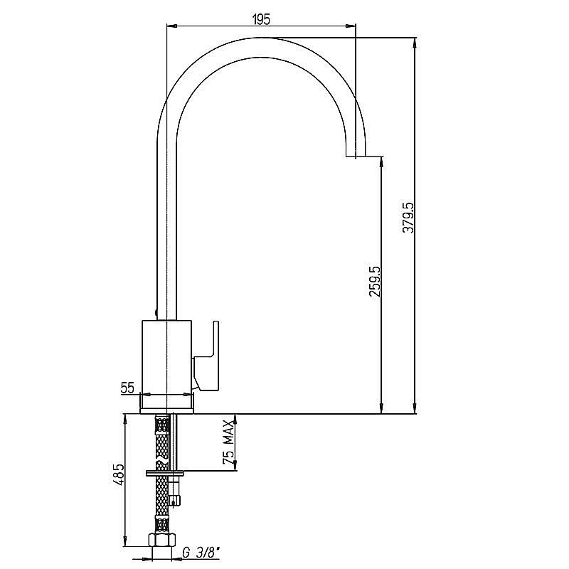 Смеситель для кухни PAINI Dax-R 84CR572RSKM хром купить в интернет-магазине сантехники Sanbest