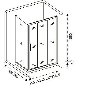 Душевой уголок Good door ORION WTW+SP 140x90 матовый купить в интернет-магазине Sanbest