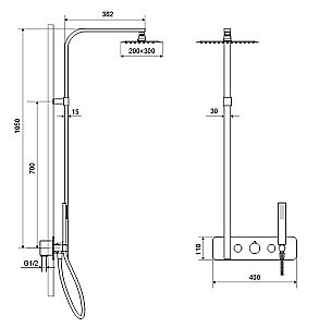 Душевая система Excellent Rain Krotos 8081 CR купить в интернет-магазине сантехники Sanbest
