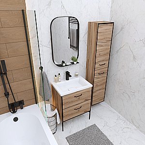 Пенал подвесной Grossman НЕРО 303021 35 альпийский дуб для ванной в интернет-магазине сантехники Sanbest