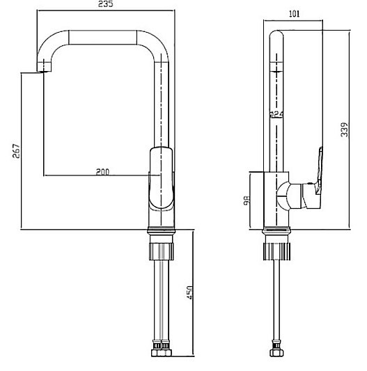 Смеситель для кухни Bien Torres 104 купить в интернет-магазине сантехники Sanbest