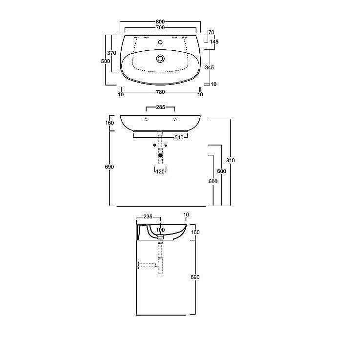 Раковина SIMAS Vignoni 80 купить в интернет-магазине Sanbest