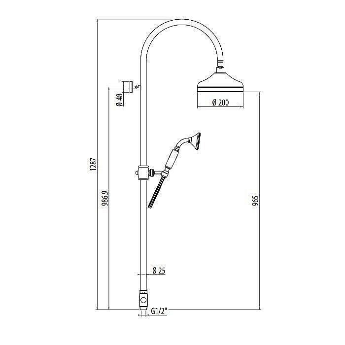 Душевая система Gattoni Programma doccia 4293/PDV0br бронза купить в интернет-магазине сантехники Sanbest