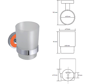 Стакан для зубных щеток Bemeta Trend-i 104110018g хром/оранжевый купить в интернет-магазине сантехники Sanbest